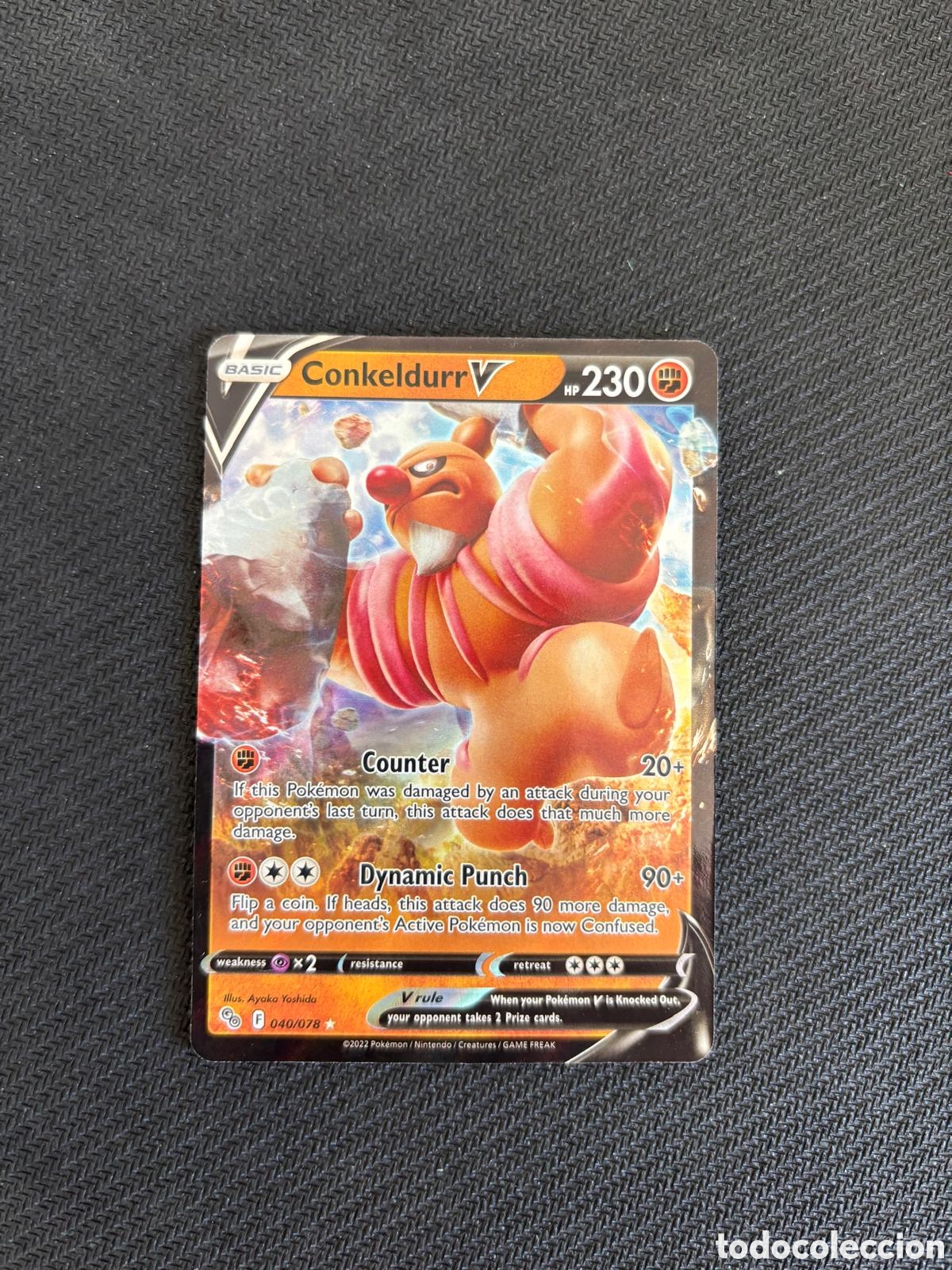 Coleccionismo cromos antiguos: Conkeldurr V TCG Carta pokemon
