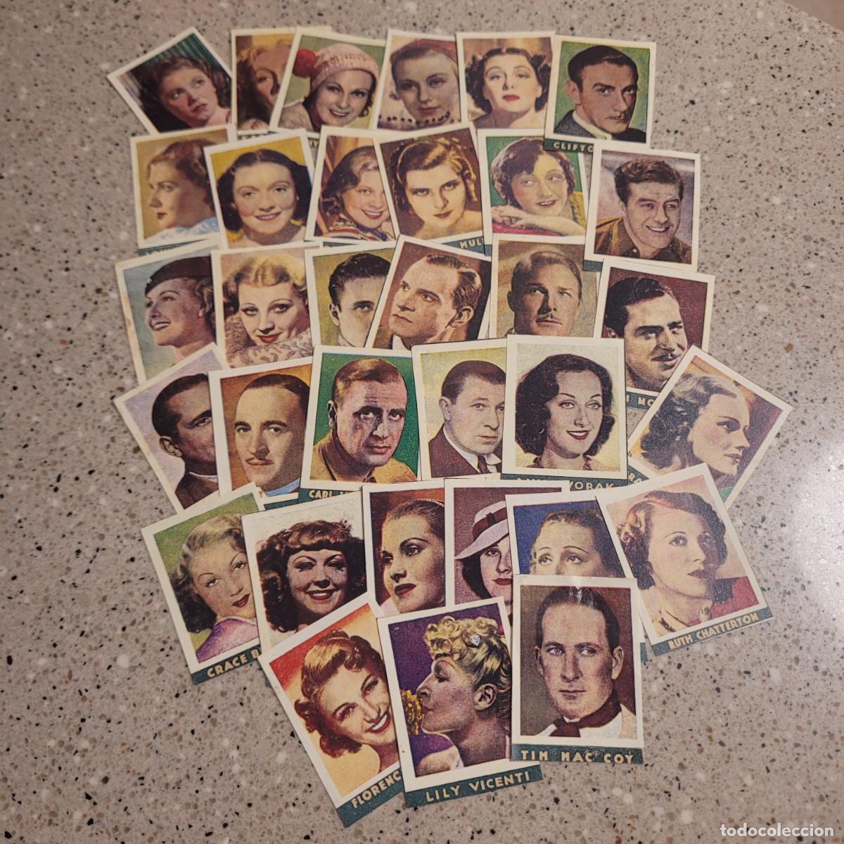 Coleccionismo cromos antiguos: LOTE DE 33 CROMOS DE ARTISTAS DE CINE DE LA COLECCION FOTO-PELICULAS. LEER COMENTARIOS