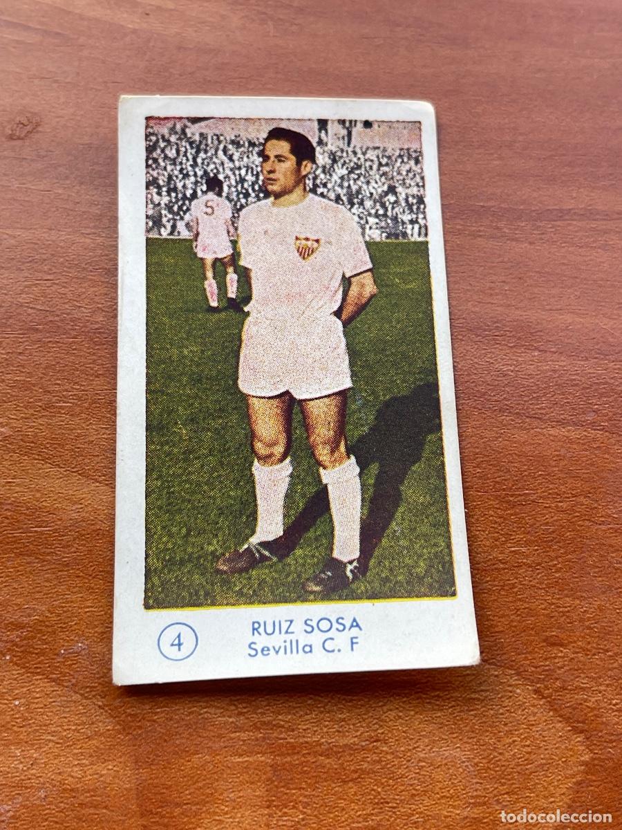 Coleccionismo cromos antiguos: 4 RUIZ SOSA Sevilla CF Gr&aacute;ficas Bachende liga 1957 1958 sin pegar