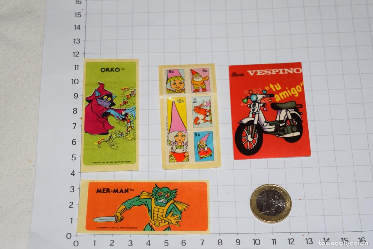 Coleccionismo cromos antiguos: Oportunidad, lote 4 cromos colecciones CHICLES, Masters del Universo, Los Gnomos y Vespino - &iexcl;Mira!