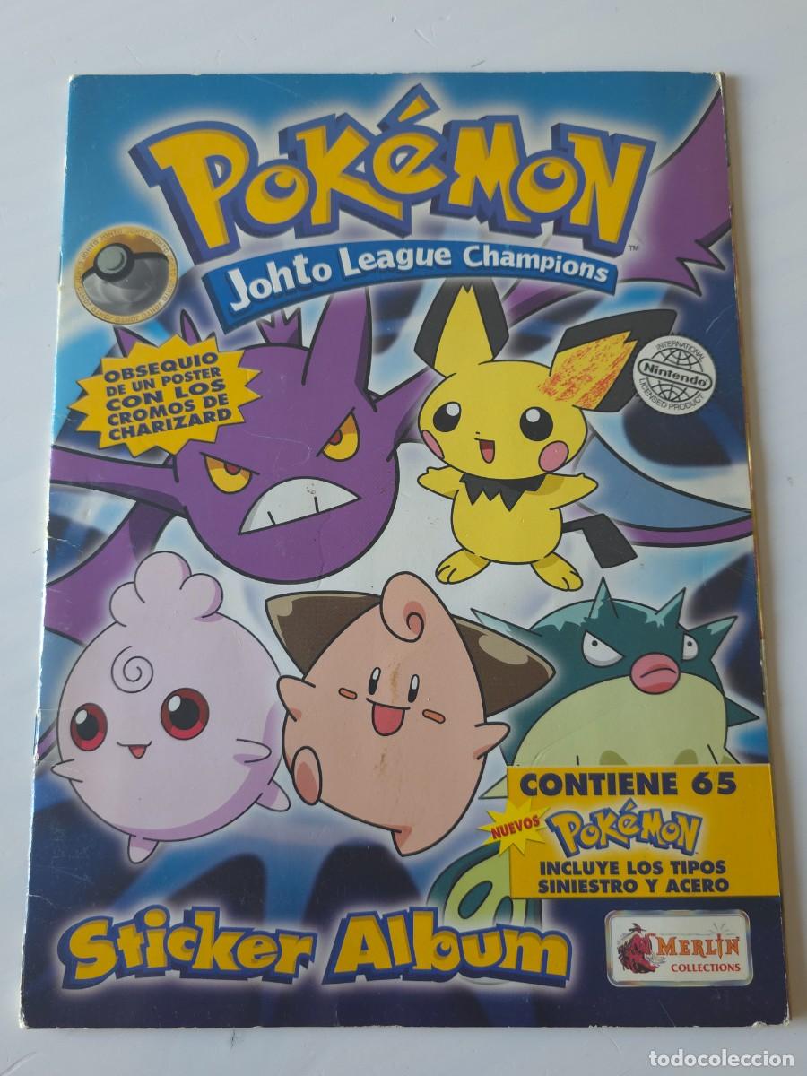 Coleccionismo cromos antiguos: Sticker album johto league champions a falta del poster central