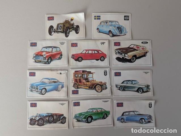 Coleccionismo cromos antiguos: LOTE CROMOS DE INGLATERRA DEL MUNDO DEL AUTOMOVIL BRUGUERA EDITADOS EN 1970 EN BARCELONA