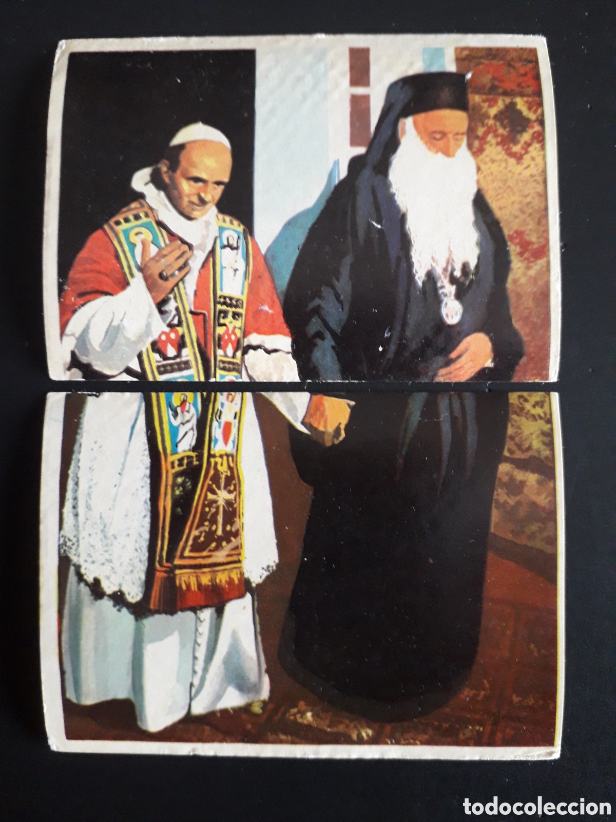 Coleccionismo cromos antiguos: PAPA PABLO VI Y ATEN&Aacute;GORAS, LA VUELTA AL MUNDO CON BIMBO 1966 N&deg; 190 Y 191 SIN PEG PEDIDO M&Iacute;NIMO 3&euro;