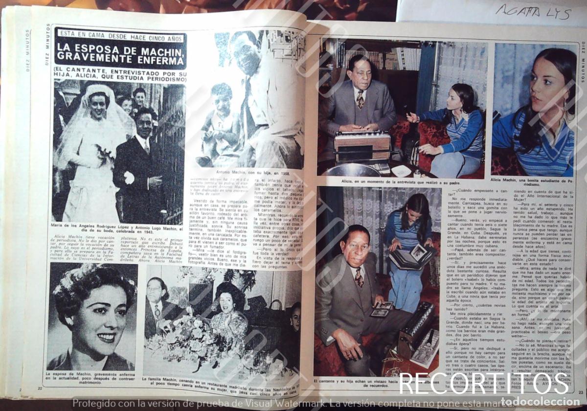 Collectable Antique Stickers: antonio machin su esposa enferma alicia machin su hija
