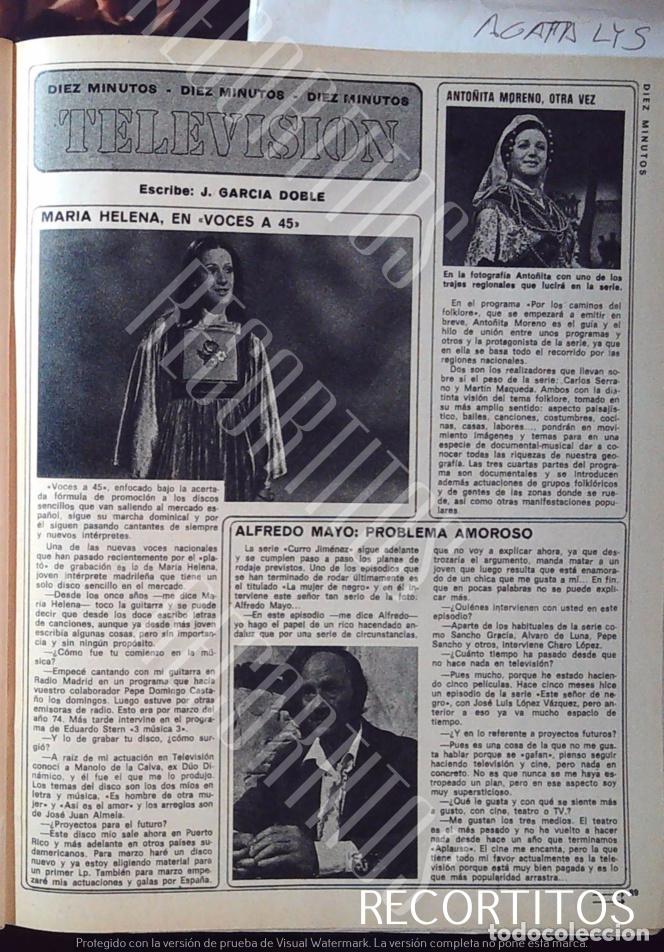 Coleccionismo cromos antiguos: maria helena en voces a 45 anto&ntilde;ita moreno alfredo mayo