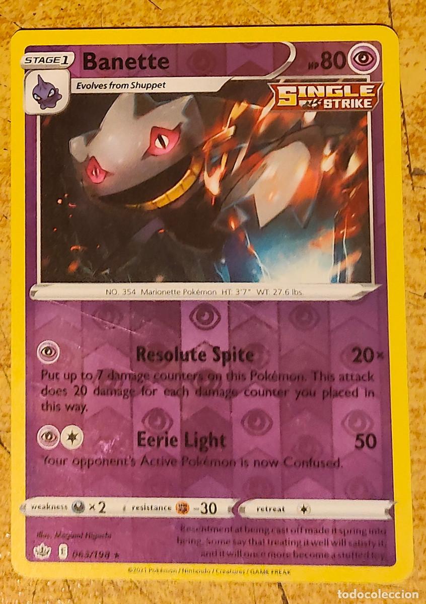 Coleccionismo cromos antiguos: Carta pokemon Banette Pok&eacute;mon de Fase 1 Evoluciona de: Shuppet - en espa&ntilde;ol - ver foto