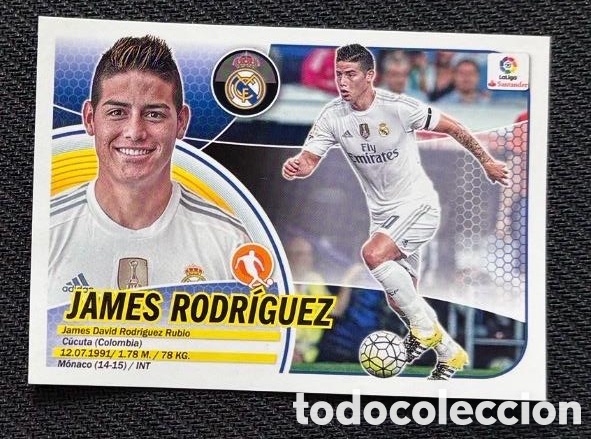 Coleccionismo cromos antiguos: JAMES RODRIGUEZ REAL MADRID LIGA ESTE 16 17