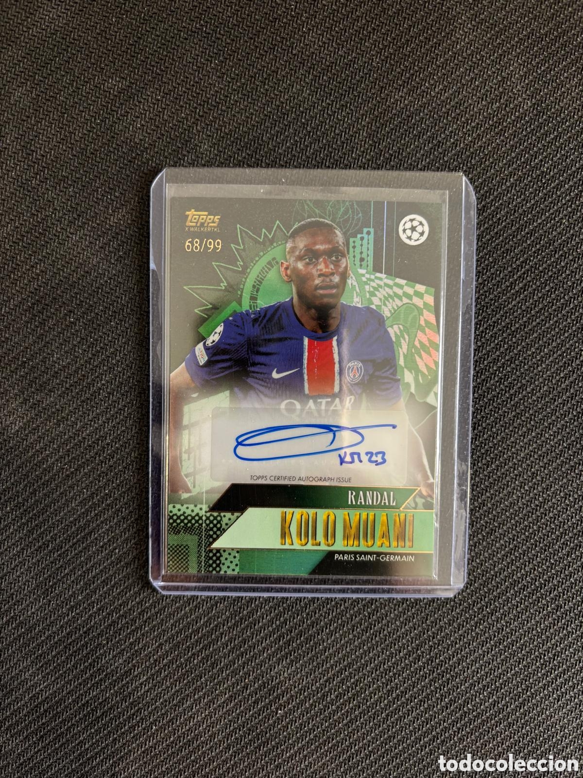 Coleccionismo cromos antiguos: Carta firma original KOLO MUANI PSG f&uacute;tbol