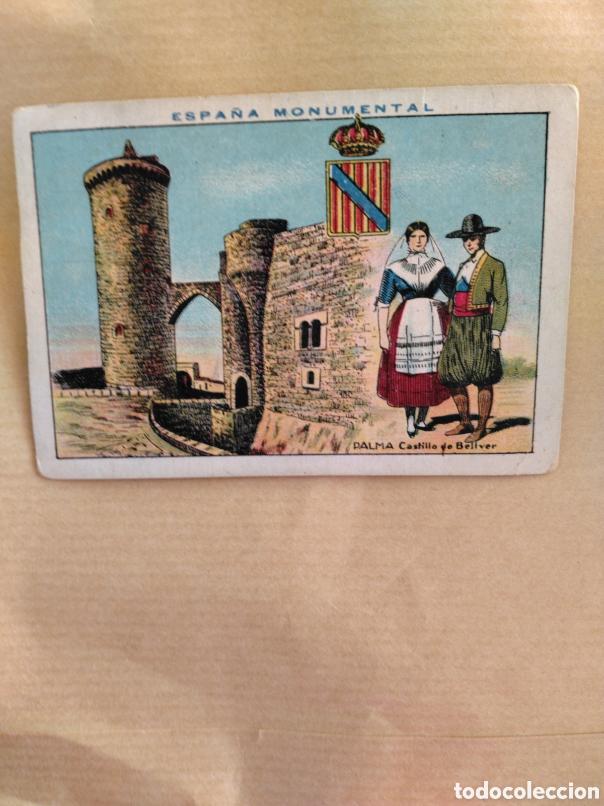Coleccionismo cromos antiguos: ESPA&Ntilde;A MONUMENTAL - PALMA - CASTILLO DE BELLVER - N 37 - CHOCOLATES AMATLLER BA