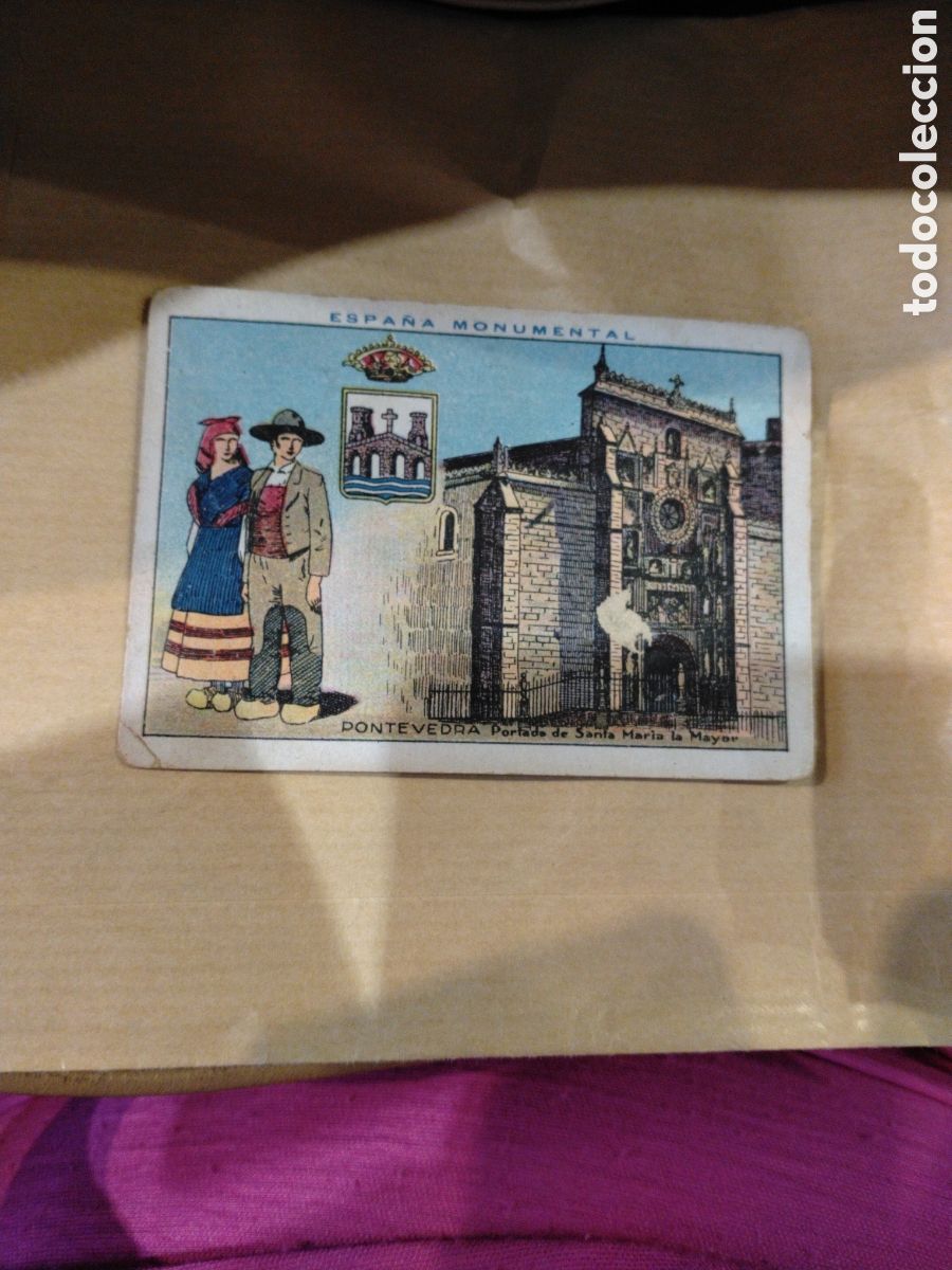 Coleccionismo cromos antiguos: ESPA&Ntilde;A MONUMENTAL - PONTEVEDRA PORTADA DE SANTA MAR&Iacute;A LA MAYOR - N 31 - CHOCOLATES AMATLLER BARCELON