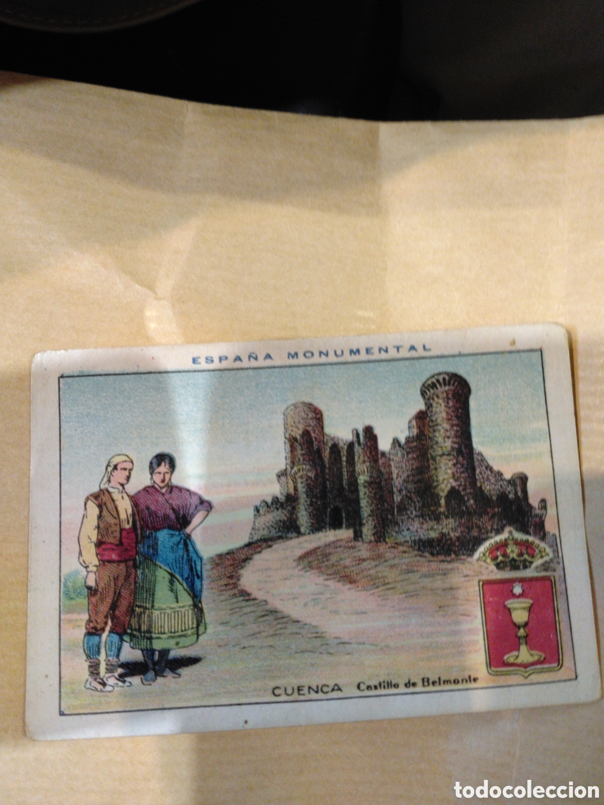Coleccionismo cromos antiguos: ESPA&Ntilde;A MONUMENTAL-CUENCA CASTILLO DE BELMONTE-N 46-CHOCOLATES AMATLLER BARCELONA 19..