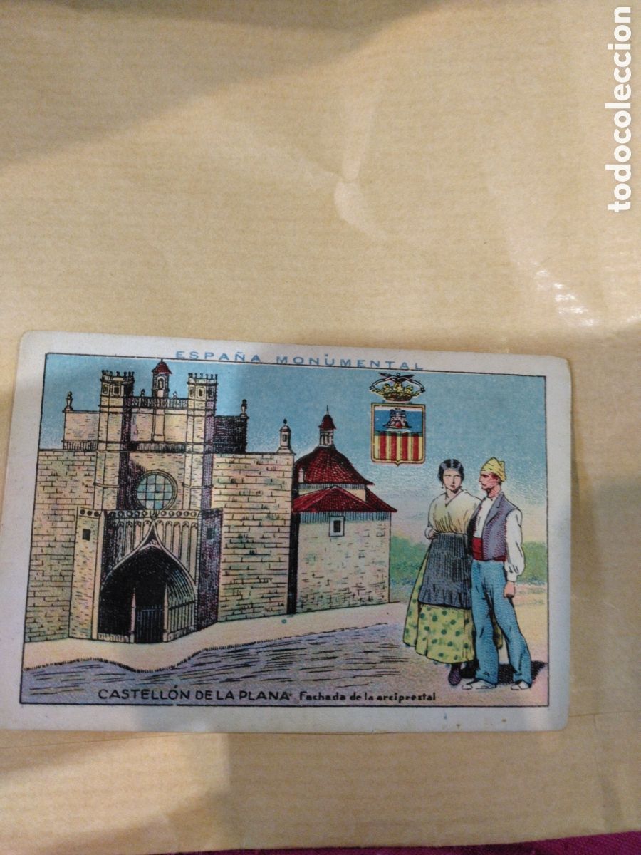 Coleccionismo cromos antiguos: ESPA&Ntilde;A MONUMENTAL-CASTELL&Oacute;N DE LA PLANA FACHADA DE LA ARCIPRESTAL-N 8-CHOCOLATES AMATLLER BARCELONA.