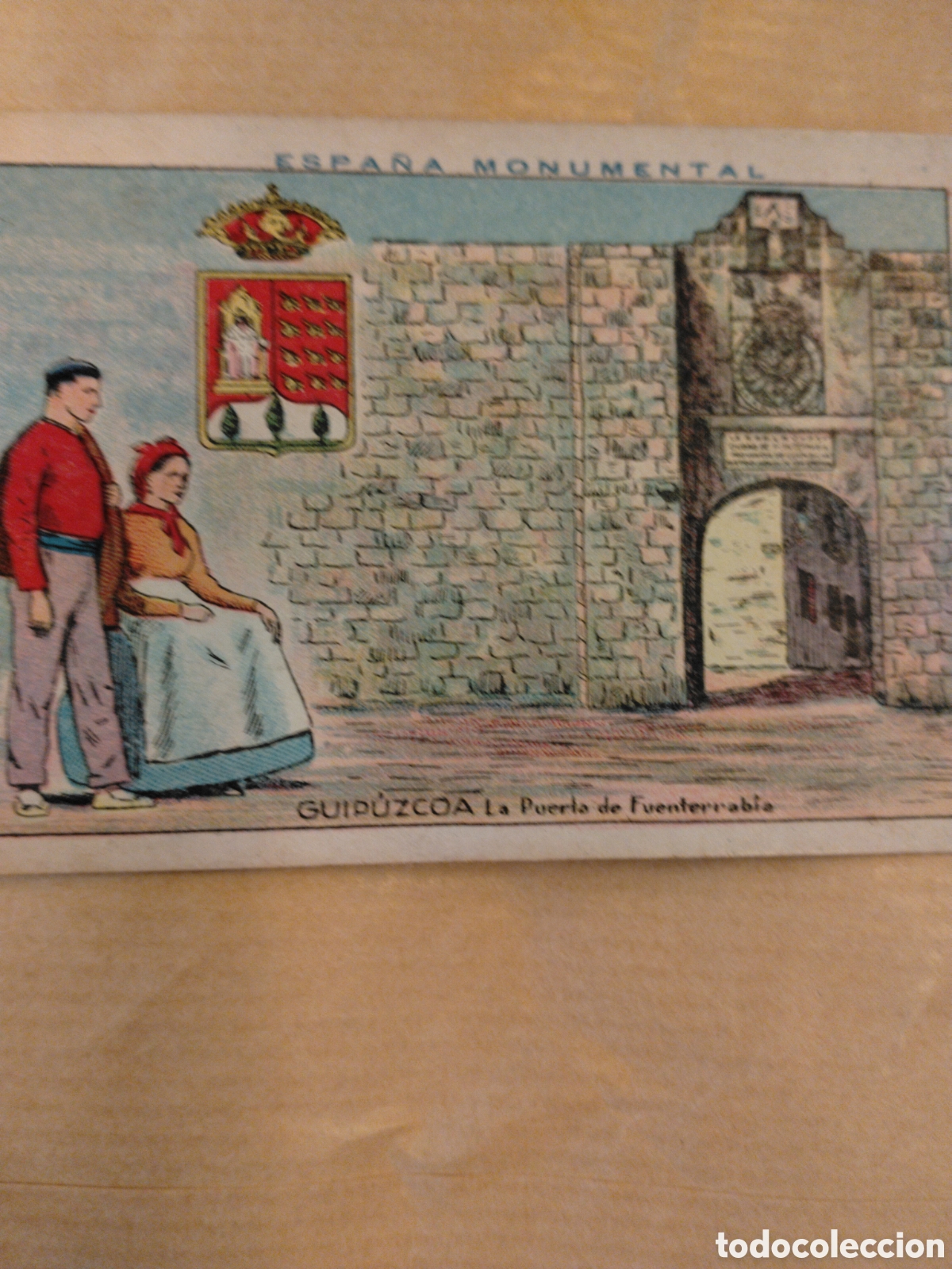 Coleccionismo cromos antiguos: ESPA&Ntilde;A MONUMENTAL-GUIP&Uacute;ZCOA LA PUERTA DE FUENTERRABIA-N 48-CHOCOLATES AMATLLER BARCELONA 19..