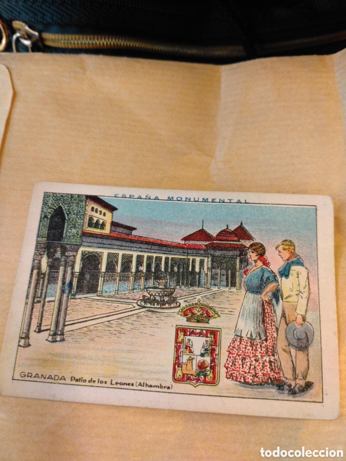 Coleccionismo cromos antiguos: ESPA&Ntilde;A MONUMENTAL-GRANADA PATIO DE LOS LEONES ALHAMBRA-N 47- CHOCOLATES AMATLLER BARCELONA 19..