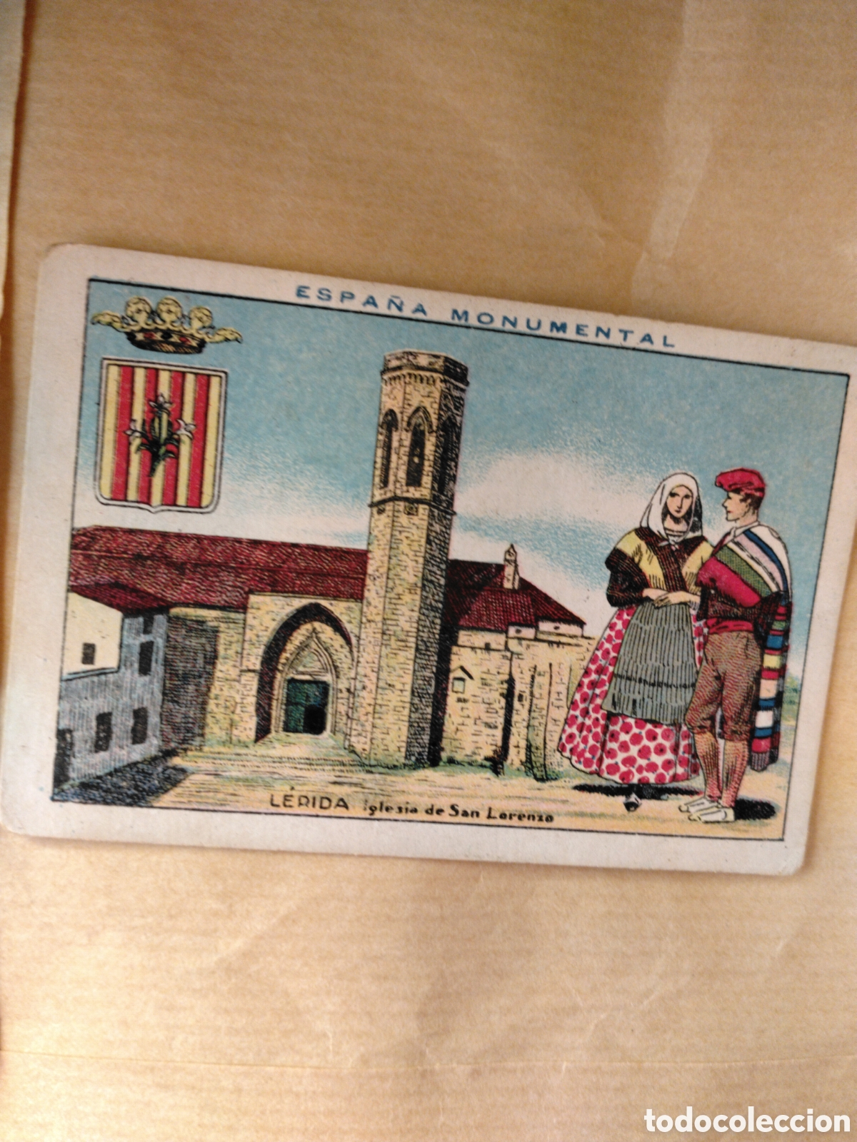 Coleccionismo cromos antiguos: ESPA&Ntilde;A MONUMENTAL-L&Eacute;RIDA IGLESIA DE SAN LORENZO-N 4 -CHOCOLATES AMATLLER BARCELONA 19..