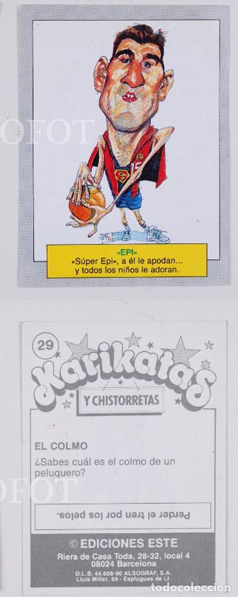 Coleccionismo cromos antiguos: 1 CROMO - KARIKATAS . N&ordm; 29 EPI - Ediciones ESTE 1990