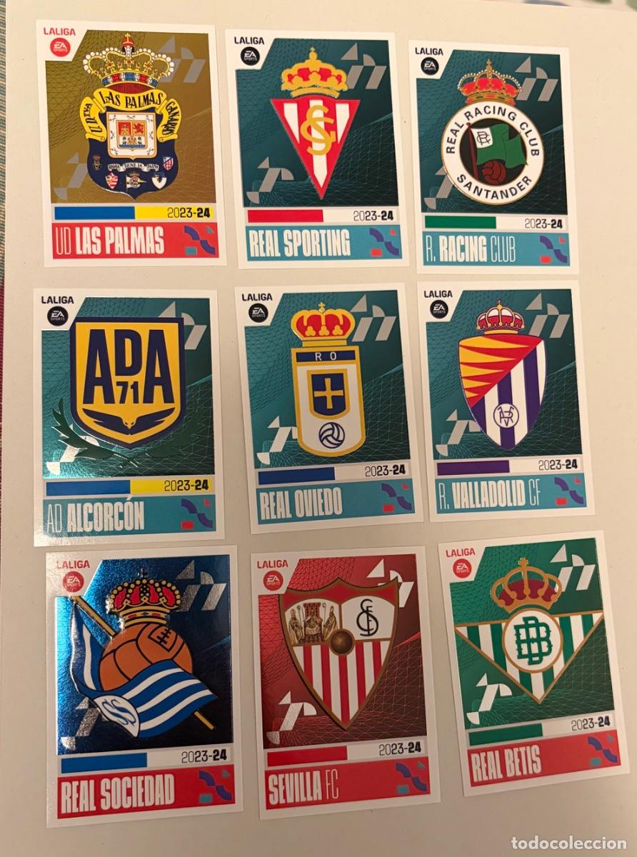 Coleccionismo cromos antiguos: LOTE 9 CROMOS ESCUDO EQUIPOS LIGA ESTE 2023/24 PANINI