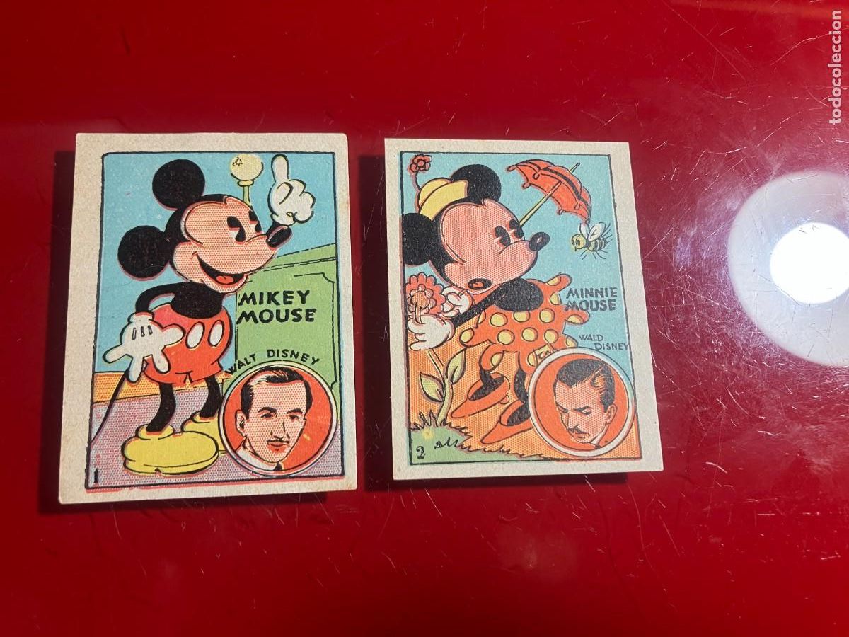 Coleccionismo cromos antiguos: MICKEY Y MINNIE MOUSE. CROMOS CULTURA Y GATO NEGRO A&Ntilde;OS 40