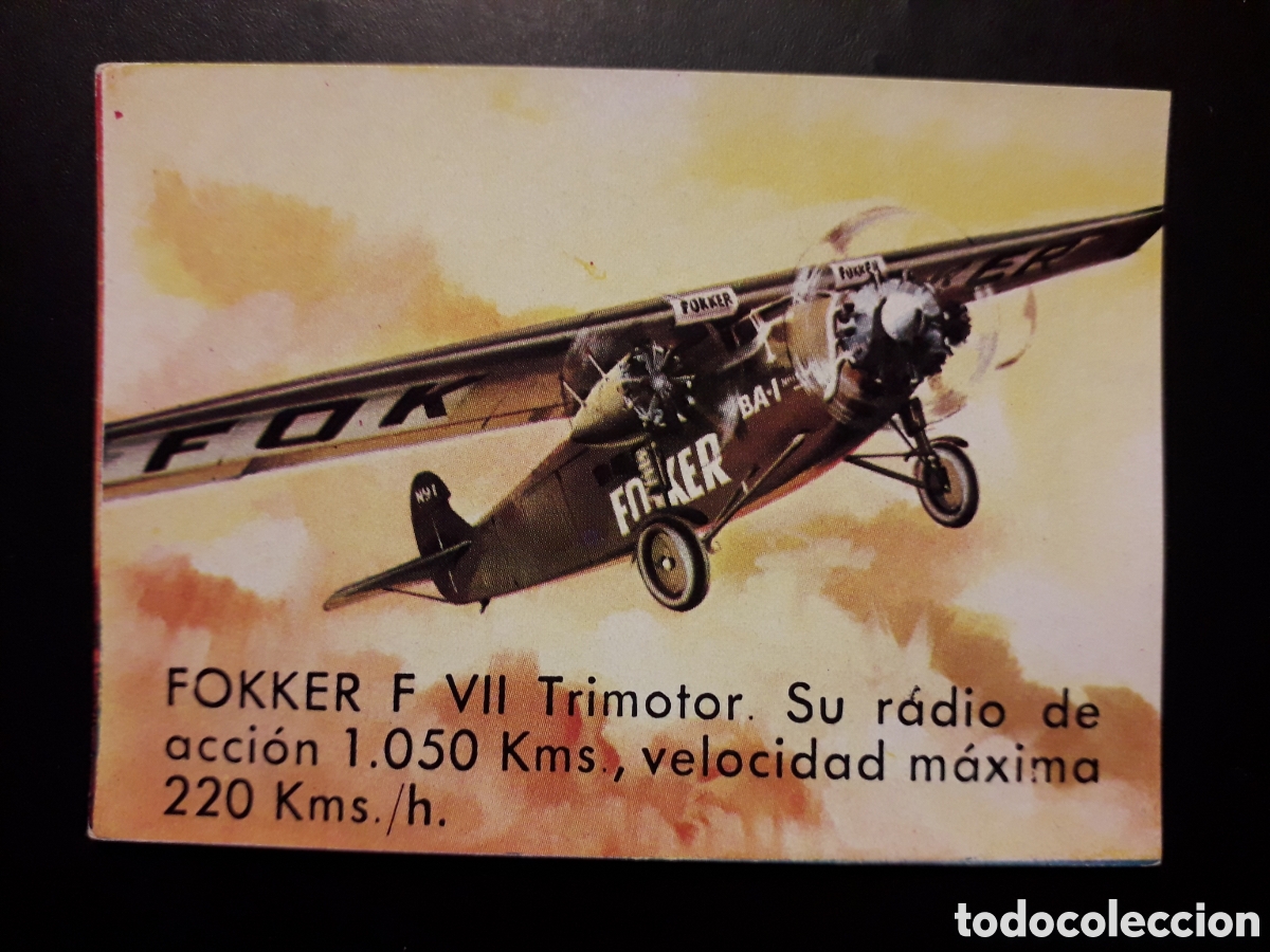 Coleccionismo cromos antiguos: FOKKER F VII, VOLAR Y SABER, BIMBO 1974 N&deg; 9 SIN PEGAR PEDIDO M&Iacute;NIMO 3&euro;
