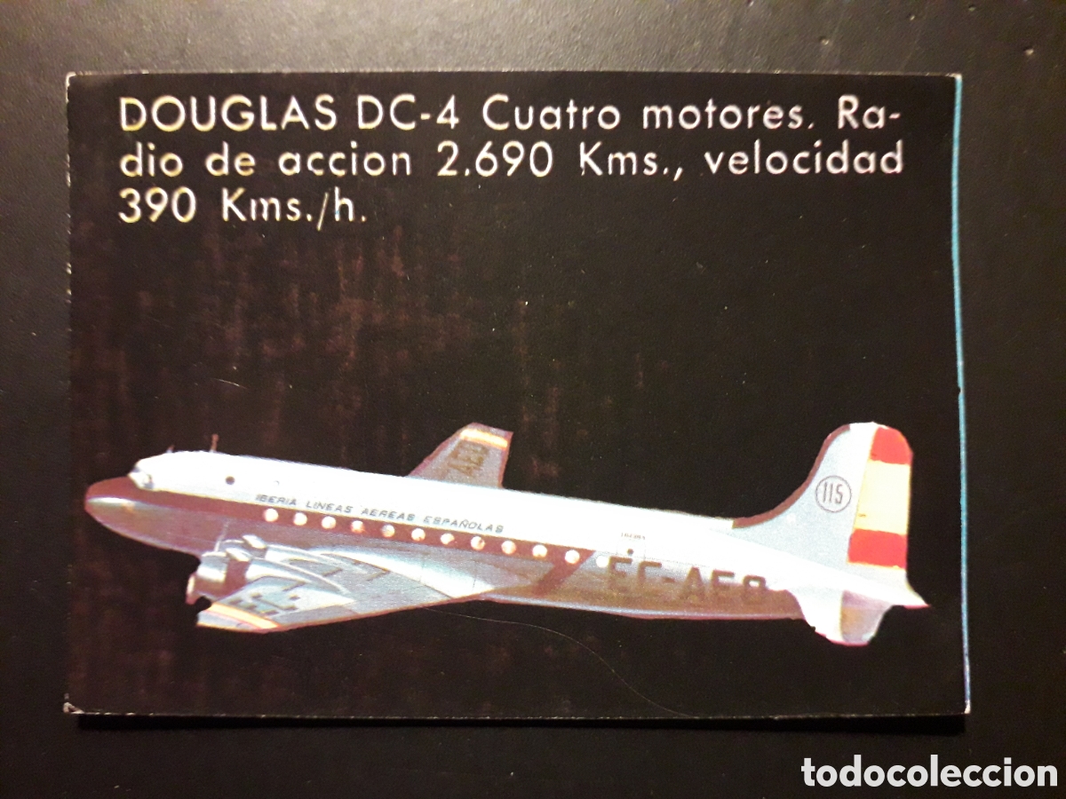 Coleccionismo cromos antiguos: DOUGLAS DC 4, VOLAR Y SABER, BIMBO 1974 N&deg; 13 SIN PEGAR PEDIDO M&Iacute;NIMO 3&euro;
