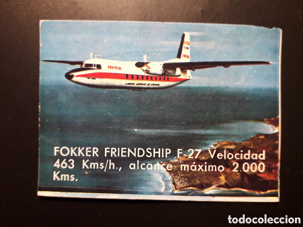 Coleccionismo cromos antiguos: FOKKER FRIENDSHIP F 27, VOLAR Y SABER, BIMBO 1974 N&deg; 22 SIN PEGAR PEDIDO M&Iacute;NIMO 3&euro;