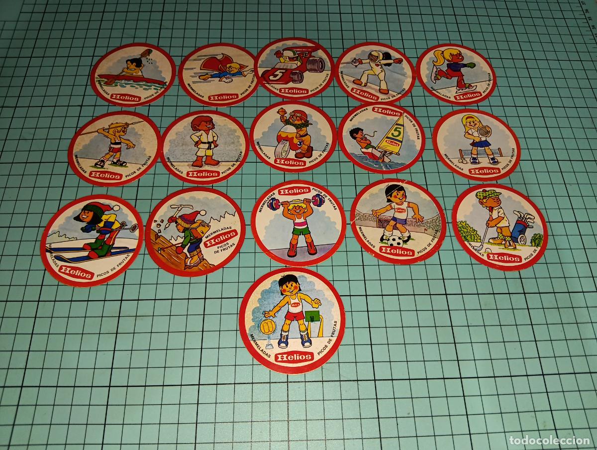 Coleccionismo cromos antiguos: Colecci&oacute;n 16 pegatinas cromos Mermelada Helios Olimpiadas deporte