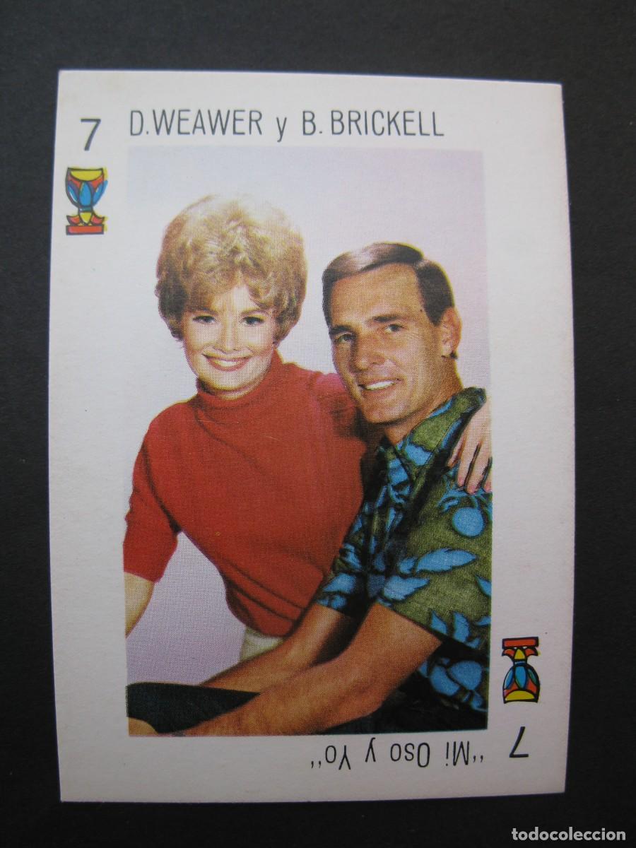 Coleccionismo cromos antiguos: CARTA TELE BANCO CANCI&Oacute;N - 7 DE COPAS - D. WEAWER Y B. BRICKELL - MI OSO Y YO - DORSO ROJO.