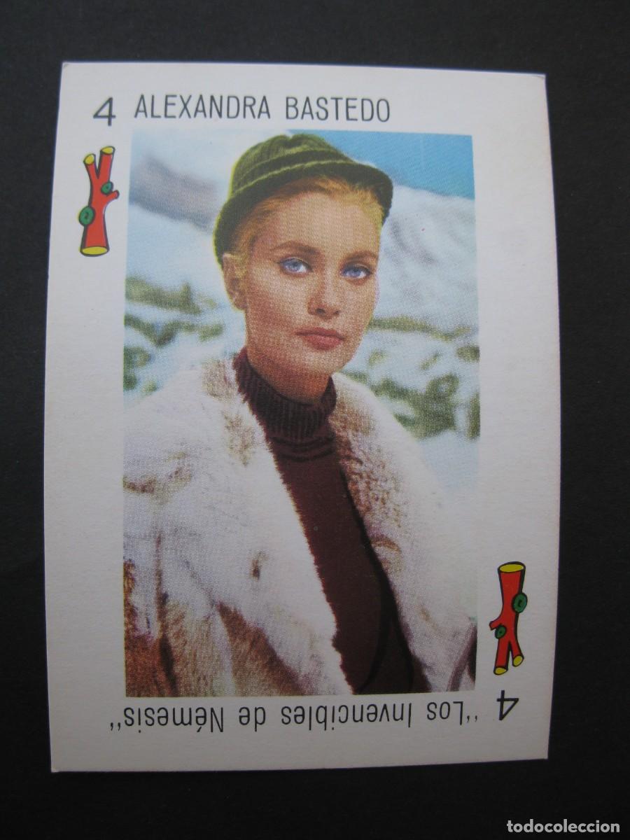Coleccionismo cromos antiguos: CARTA TELE BANCO CANCI&Oacute;N - 4 DE BASTOS - ALEXANDRA BASTEDO - LOS INVENCIBLES DE N&Eacute;MESIS - DORSO ROJO