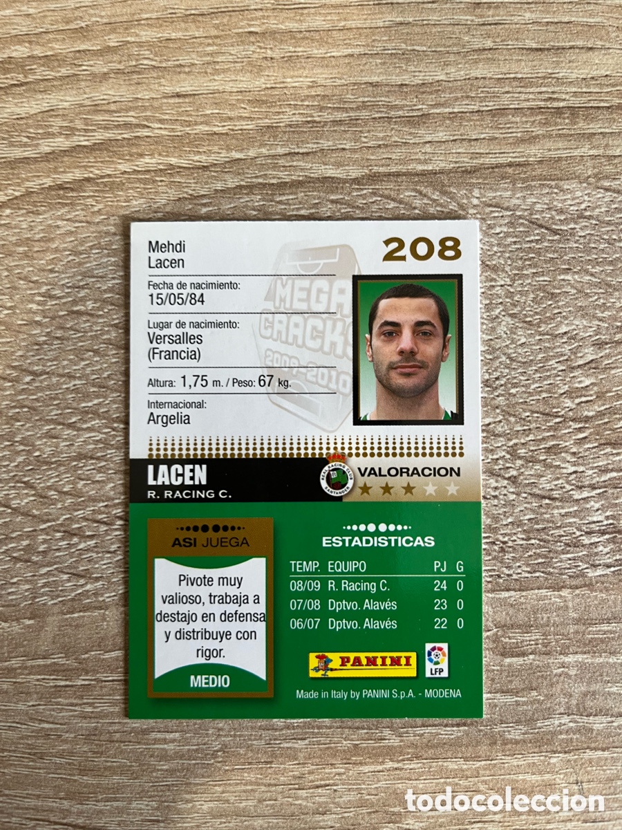 Coleccionismo cromos antiguos: 208 LACEN MEGACRACKS MGK 2009 2010 09 10 RACING DE SANTANDER