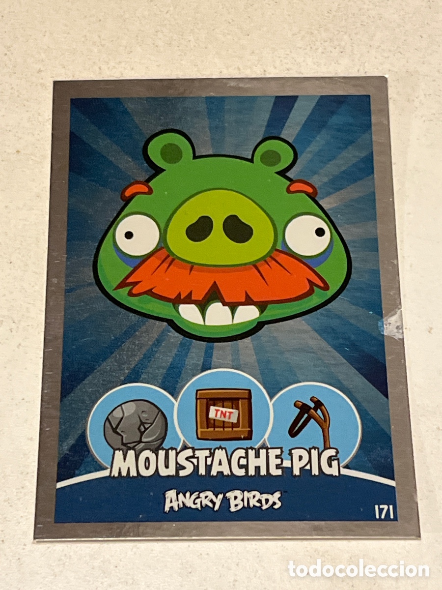 Coleccionismo cromos antiguos: Cromo Angry Birds season 2012 Moustache Pig N&deg;171