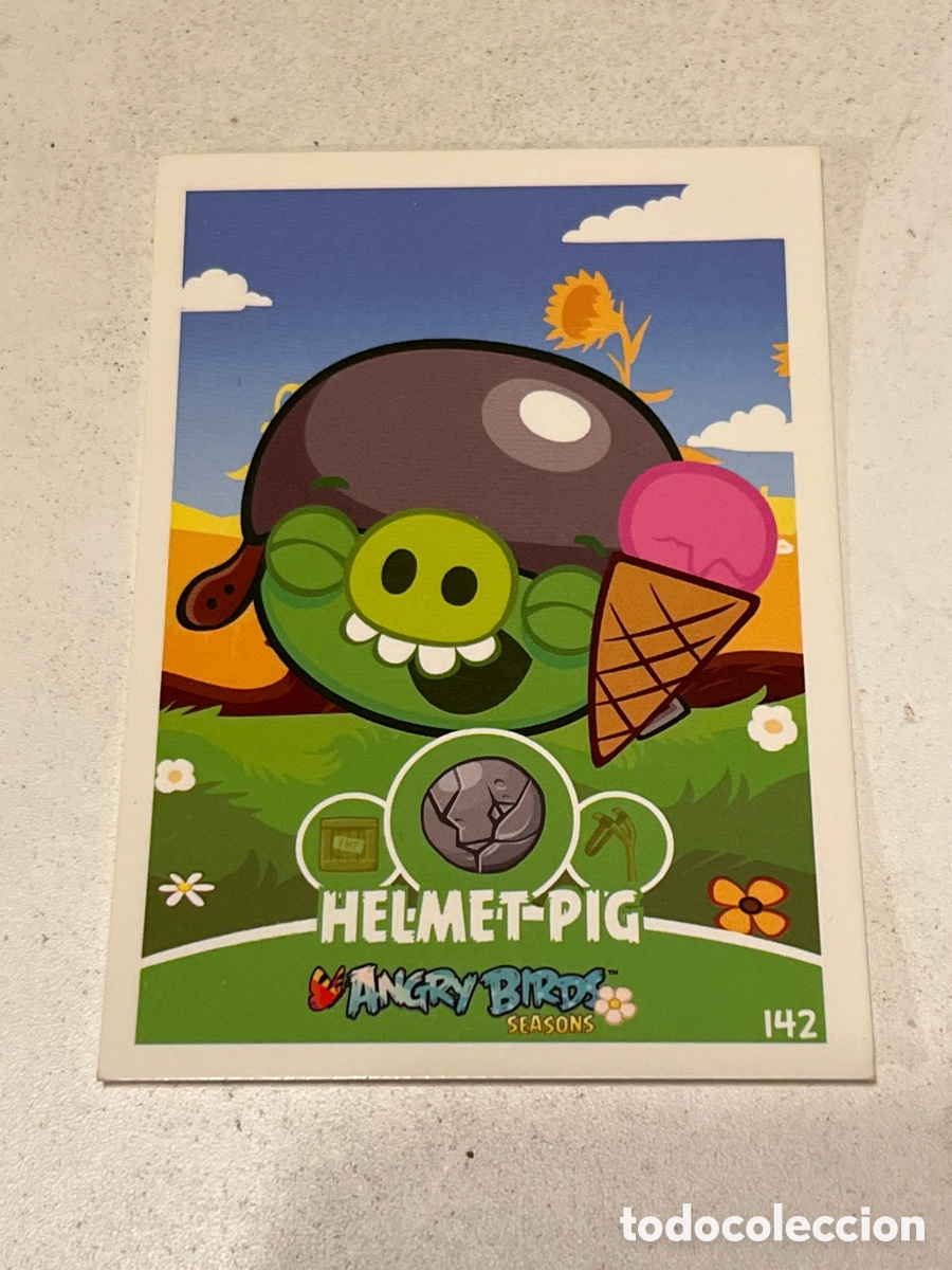 Coleccionismo cromos antiguos: Cromo angry birds season 2012 Helmet Pig N&deg;142