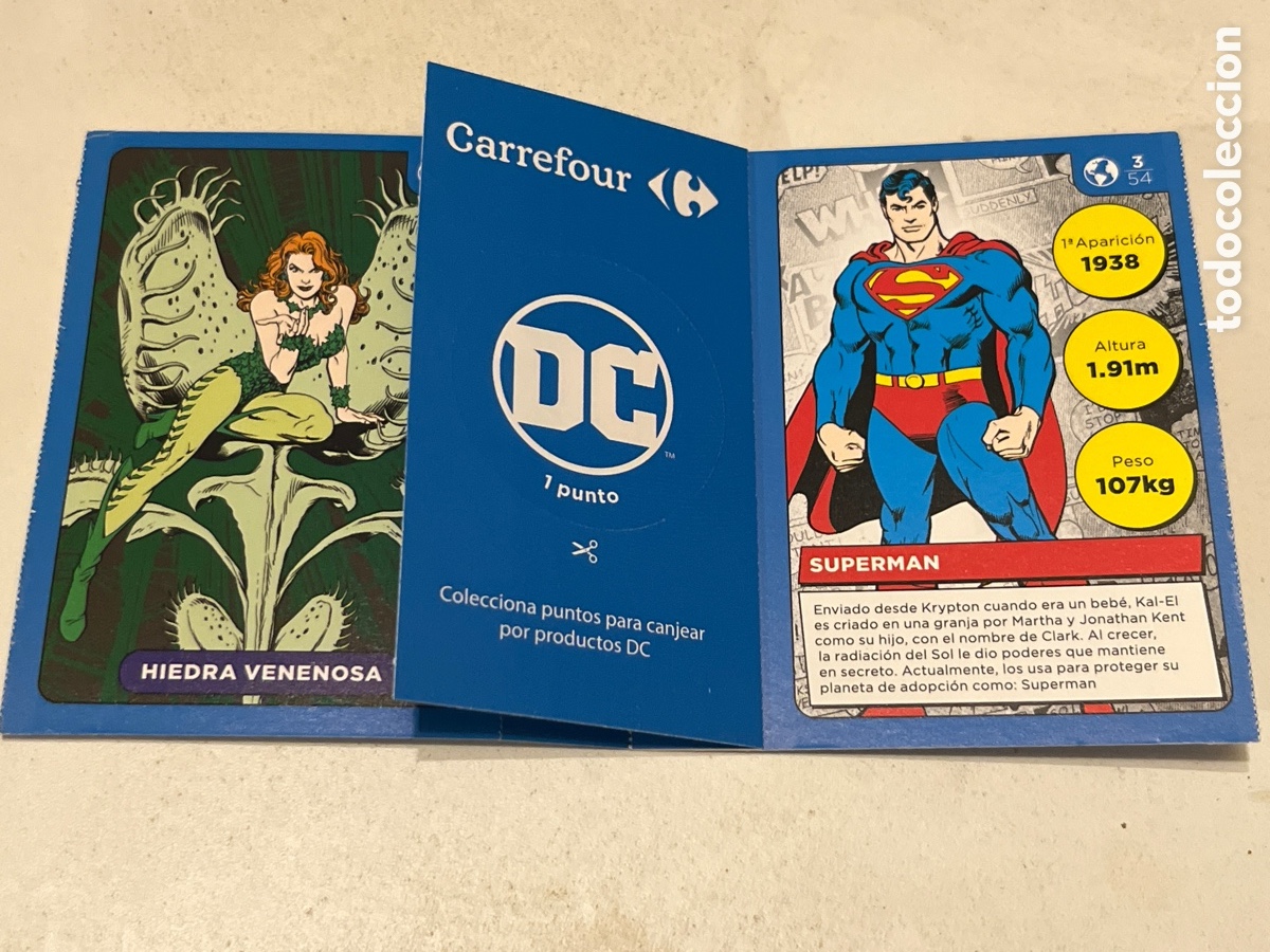 Coleccionismo cromos antiguos: Sobre sorpresa Carrefour Hiedra Venenosa y Superman Colecci&oacute;n DC 2023