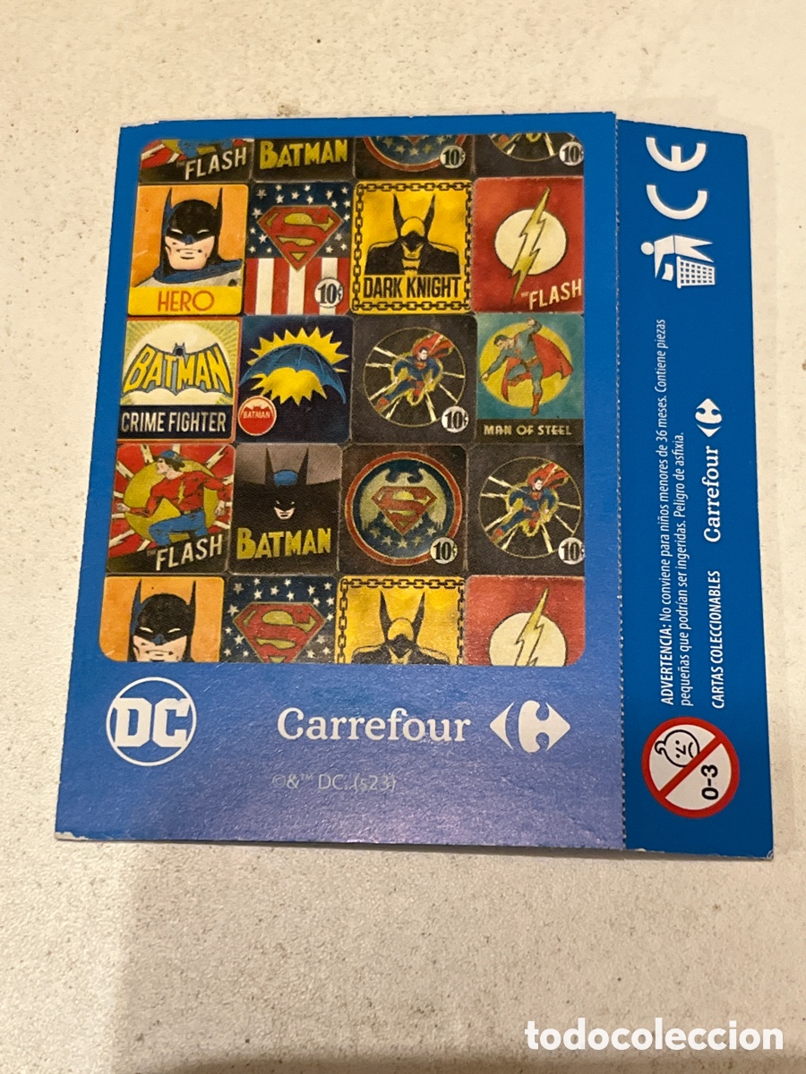 Coleccionismo cromos antiguos: Sobre sorpresa Carrefour Sinestro y Raven Colecci&oacute;n DC 2023