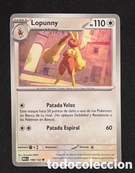 Coleccionismo cromos antiguos: 108/132 Lopunny Carta POKEMON TCG