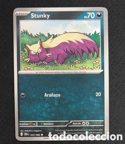 Coleccionismo cromos antiguos: 053/086 Stunky Carta POKEMON TCG