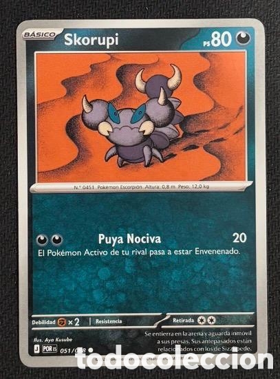 Coleccionismo cromos antiguos: 051/088 Skorupi Carta POKEMON TCG