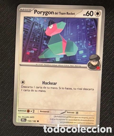 Coleccionismo cromos antiguos: 153/182 Porygon Carta POKEMON TCG
