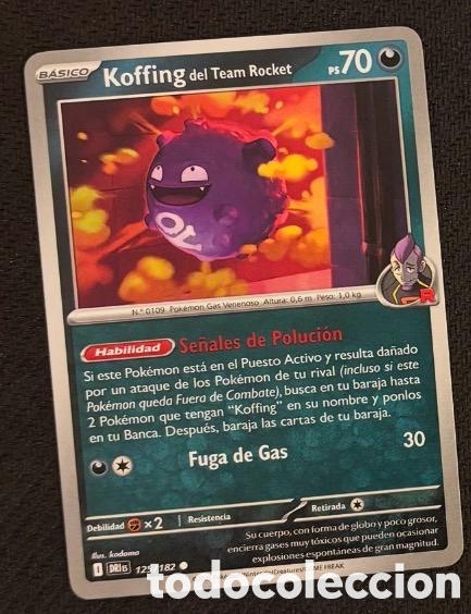 Coleccionismo cromos antiguos: 125/182 Koffing Carta POKEMON TCG