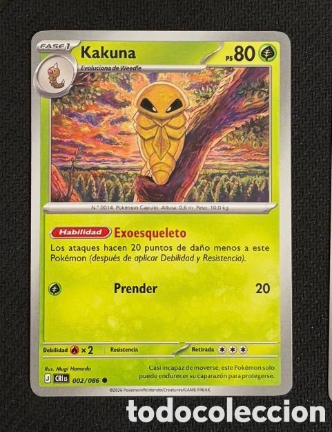 Coleccionismo cromos antiguos: 002/086 Kakuna Carta POKEMON TCG