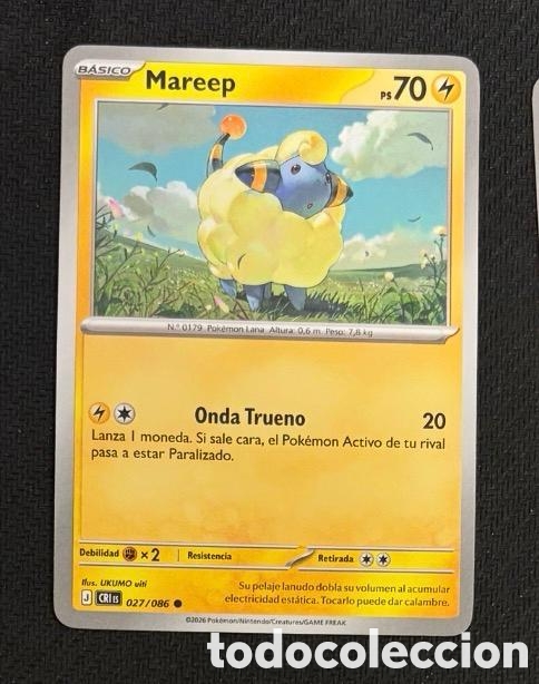 Coleccionismo cromos antiguos: 027/086 Mareep Carta POKEMON TCG