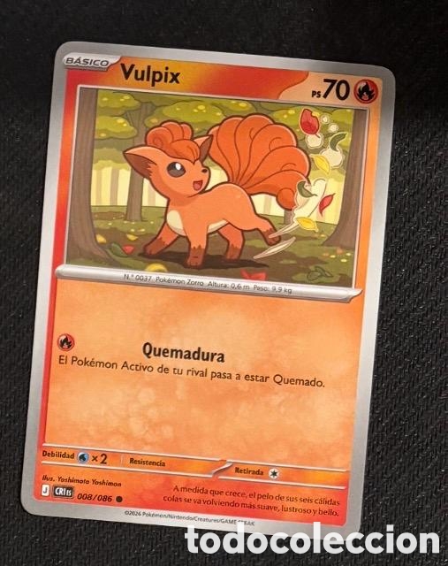 Coleccionismo cromos antiguos: 008/086 Vulpix Carta POKEMON TCG