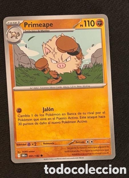Coleccionismo cromos antiguos: 091/182 Primeape Carta POKEMON TCG