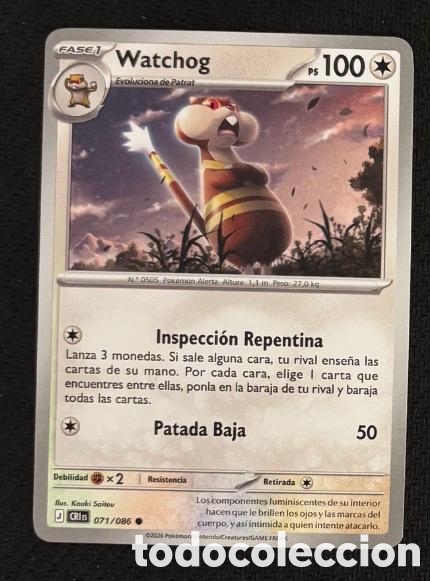 Coleccionismo cromos antiguos: 071/086 Watchog Carta POKEMON TCG
