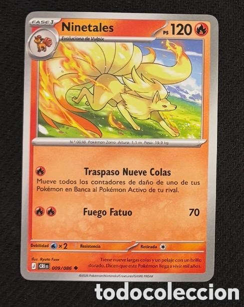 Coleccionismo cromos antiguos: 009/086 Ninetales Carta POKEMON TCG