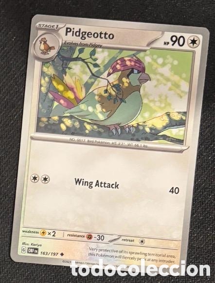 Coleccionismo cromos antiguos: 163/197 Pidgeotto Carta POKEMON TCG