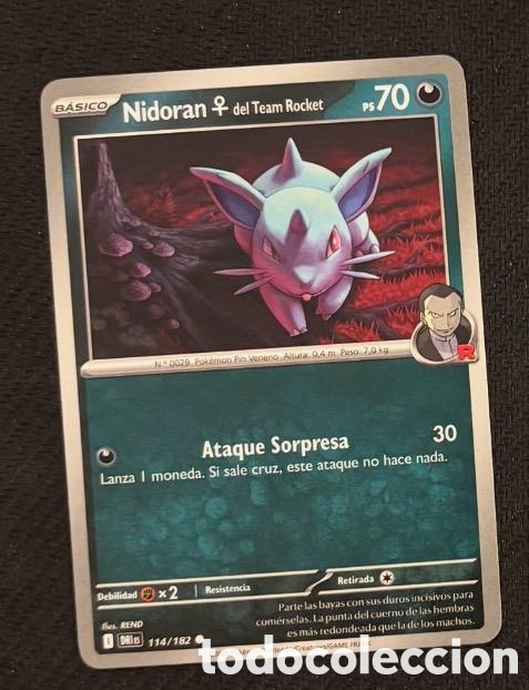 Coleccionismo cromos antiguos: 114/182 Nidoran Carta POKEMON TCG