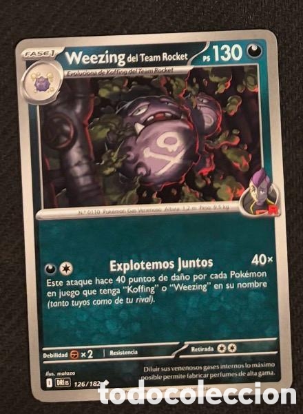 Coleccionismo cromos antiguos: 126/182 Weezing Carta POKEMON TCG