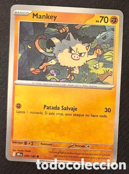 Coleccionismo cromos antiguos: 090/182 Mankey Carta POKEMON TCG
