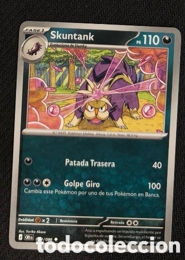 Coleccionismo cromos antiguos: 054/086 Skuntank Carta POKEMON TCG