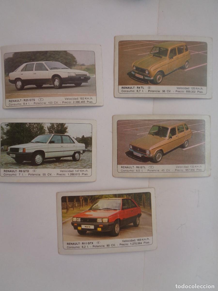 Coleccionismo cromos antiguos: LOTE DE 5 CROMOS COLECCION &uml; COCHES &uml;: RENAULT . DE EDICIONES UNIDAS , A&Ntilde;OS 80